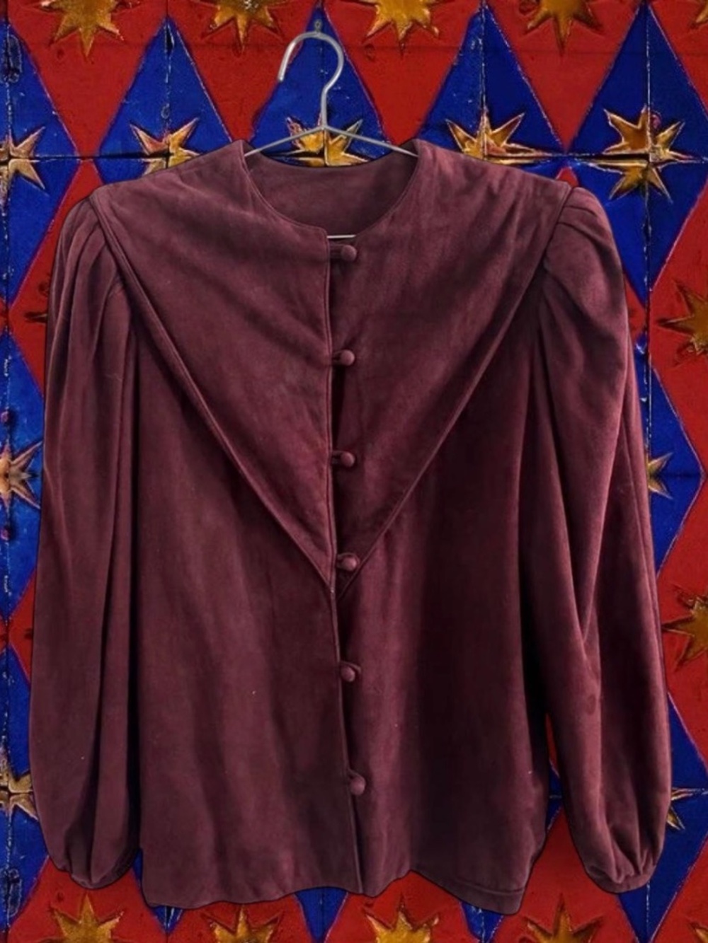Vintage 1970s - 1980s FENDI ROMA RARE burgundy suede leather jacket